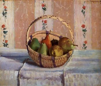 卡米耶 畢沙羅 Still Life, Apples and Pears in a Round Basket